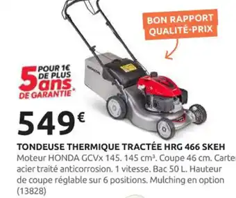Rural Master HONDA Tondeuse thermique tractée hrg 466 skeh offre