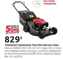 Rural Master HONDA Tondeuse thermique tractée hrn 536 vkea offre