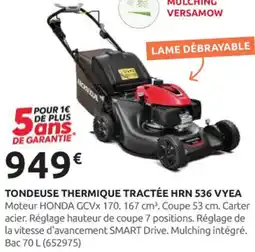 Rural Master HONDA Tondeuse thermique tractée hrn 536 vyea offre
