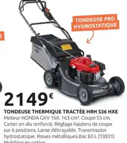 Rural Master HONDA Tondeuse thermique tractée hrh 536 hxe offre