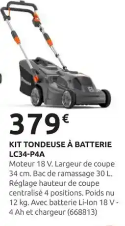 Rural Master Kit tondeuse à batterie lc34-p4a offre