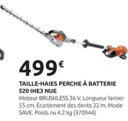 Rural Master Taille-haies perche à batterie 520 ihe3 nue offre