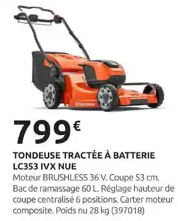 Rural Master Tondeuse tractée à batterie lc353 ivx nue offre