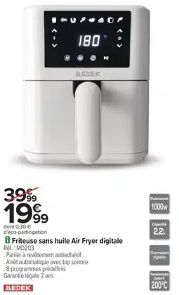 Carrefour Drive Friteuse sans huile air fryer digitale offre
