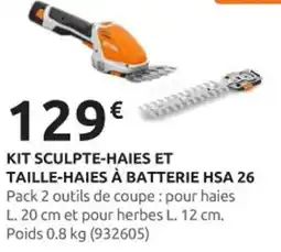 Rural Master STIHL Kit sculpte-haies et taille-haies à batterie hsa 26 offre