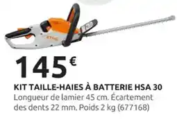 Rural Master STIHL Kit taille-haies à batterie hsa 30 offre