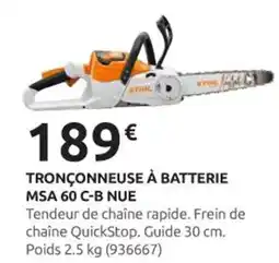 Rural Master STIHL Tronçonneuse à batterie msa 60 c-b nue offre