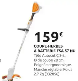 Rural Master STIHL Coupe-herbes à batterie fsa 57 nu offre