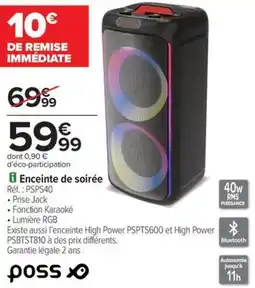Carrefour Drive Enceinte de soirée offre