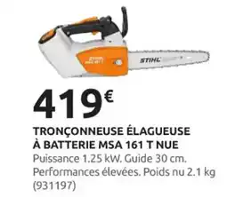 Rural Master STIHL Tronçonneuse élagueuse à batterie msa 161 t nue offre