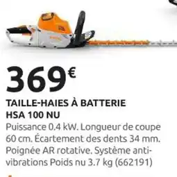 Rural Master STIHL Taille-haies à batterie hsa 100 nu offre