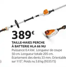 Rural Master STIHL Taille-haies perche à batterie hla 66 nu offre