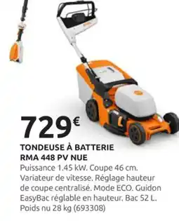 Rural Master STIHL Tondeuse à batterie rma 448 pv nue offre