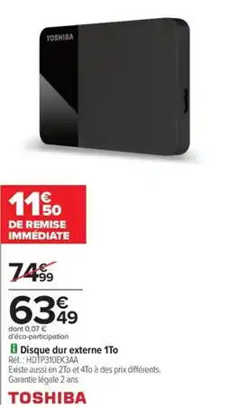 Carrefour Drive Disque dur externe 1To offre
