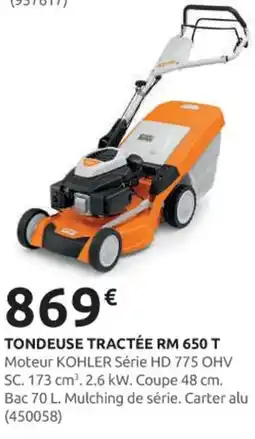 Rural Master STIHL Tondeuse tractée rm 650 t offre