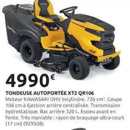 Rural Master Tondeuse autoportée xt2 qr106 offre