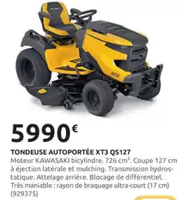 Rural Master Tondeuse autoportée xt3 qs127 offre