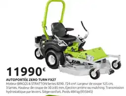 Rural Master GRILLO Autoportée zero turn fx27 offre