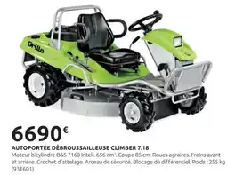 Rural Master GRILLO Autoportée débroussailleuse climber 7.18 offre