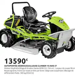 Rural Master GRILLO Autoportée débroussailleuse climber 10 awd 27 offre