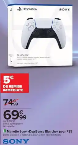 Carrefour Drive Manette sony dualsense blanche pour ps5 offre