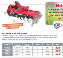 Rural Master Fraise rotative déportable offre