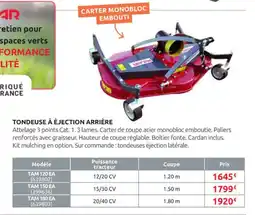 Rural Master Tondeuse à éjection arrière offre