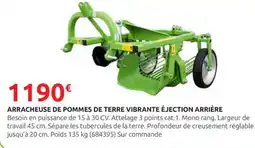 Rural Master BOMET Arracheuse de pommes de terre vibrante éjection arrière offre