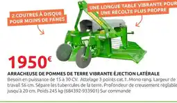 Rural Master BOMET Arracheuse de pommes de terre vibrante éjection latérale offre