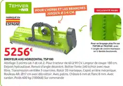 Rural Master TEMVER Broyeur axe horizontal tsp180 offre