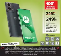 Carrefour Drive Smartphone moto g85 5g 8256 gris charbon snapdragon 6s gen3 octa core 2 3 ghz offre