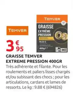 Rural Master TEMVER Graisse temver extreme pression 400gr offre