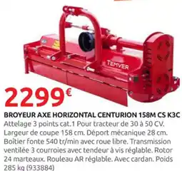 Rural Master TEMVER Broyeur axe horizontal centurion 158m cs k3c offre