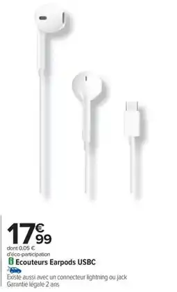 Carrefour Drive Ecouteurs earpods usbc offre
