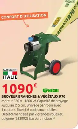 Rural Master NEGRI Broyeur branches & végétaux r70 offre