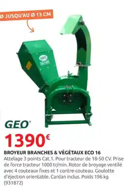 Rural Master GEOŸ Broyeur branches & végétaux eco 16 offre