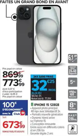 Carrefour Drive Iphone 15 128gb offre