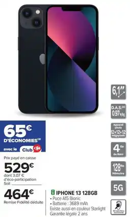 Carrefour Drive Iphone 13 128gb offre