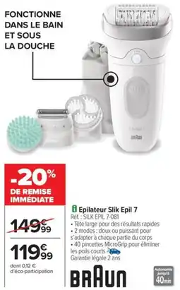 Carrefour Drive Epilateur slik epil 7 offre