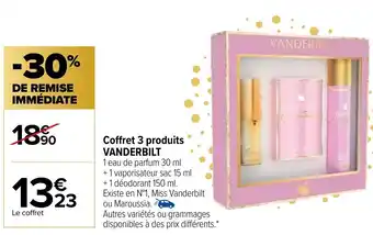 Carrefour Coffret 3 produits VANDERBILT offre