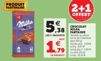 Super U Chocolat milka fantaisie offre