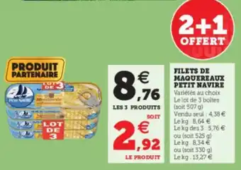 Super U Filets de maquereaux petit navire offre