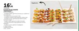 Hyper U Plateau de 30 canapés végétariena offre