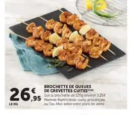 Hyper U Brochette de queues de crevettes cuites offre