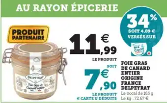 Super U Foie gras de canard entier offre
