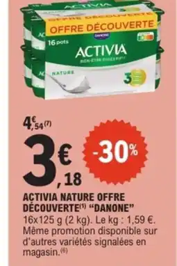 E.Leclerc Drive DANONE Activia nature offre découverte offre
