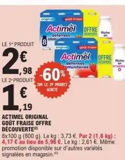 E.Leclerc Drive ACTIMEL Original goût fraise offre découverte offre