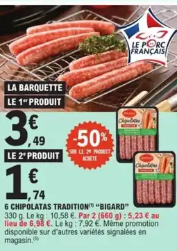 E.Leclerc Drive BIGARD 6 chipolatas tradition offre