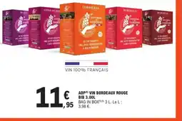 E.Leclerc Drive Aop vin bordeaux rouge bib 3.00l offre