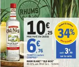E.Leclerc Drive OLD NICK Rhum blanc offre